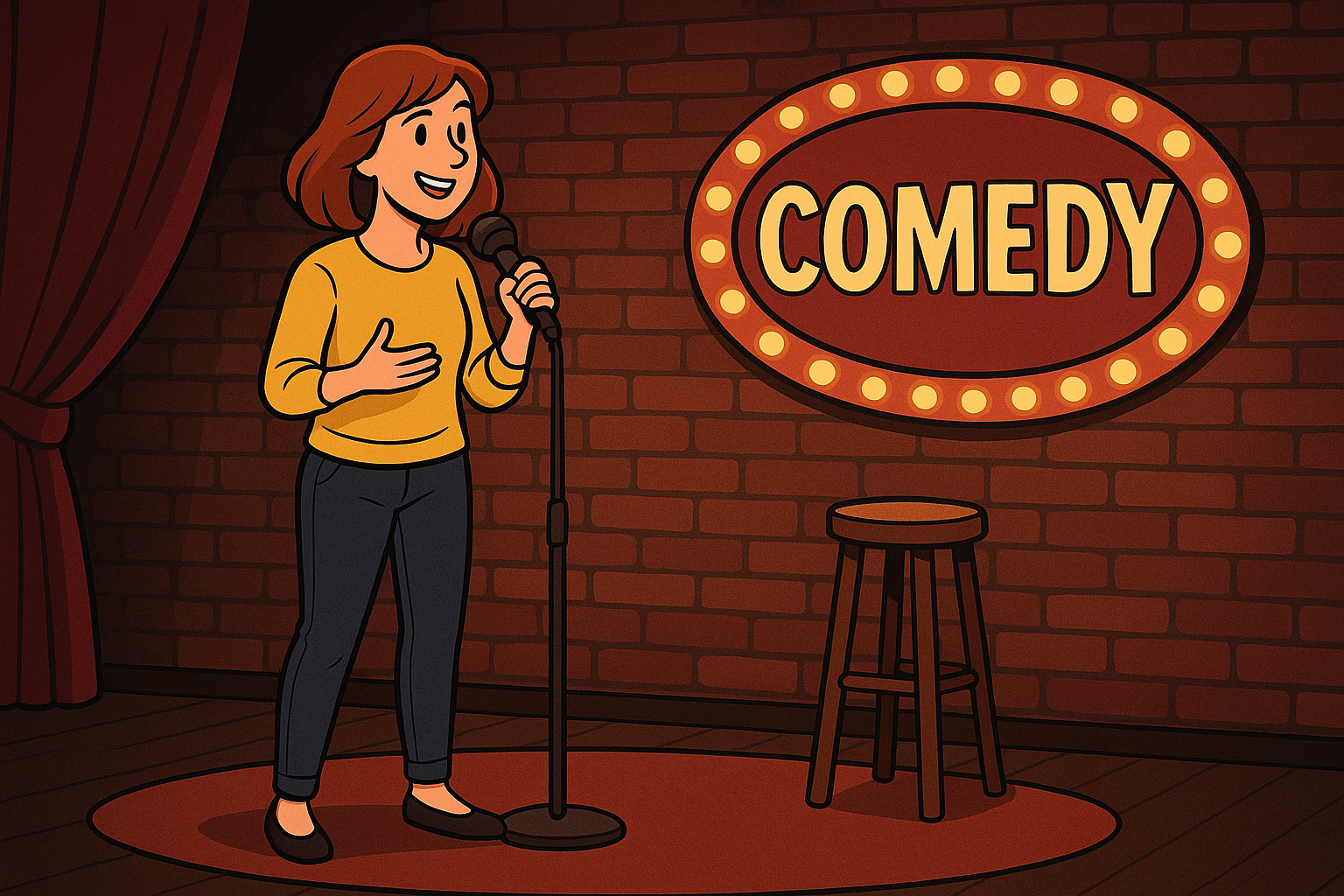 Comedian at a club
